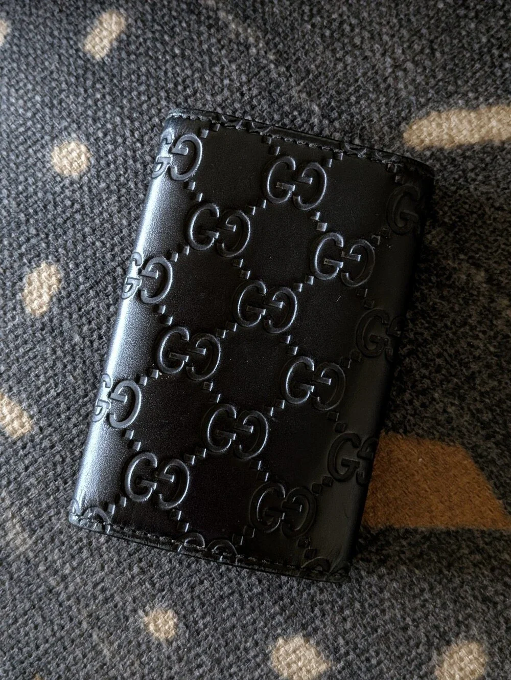 Gucci Key Holder Guccissima Leather 6-Hook Key Case w/ Detachable Valet Ring